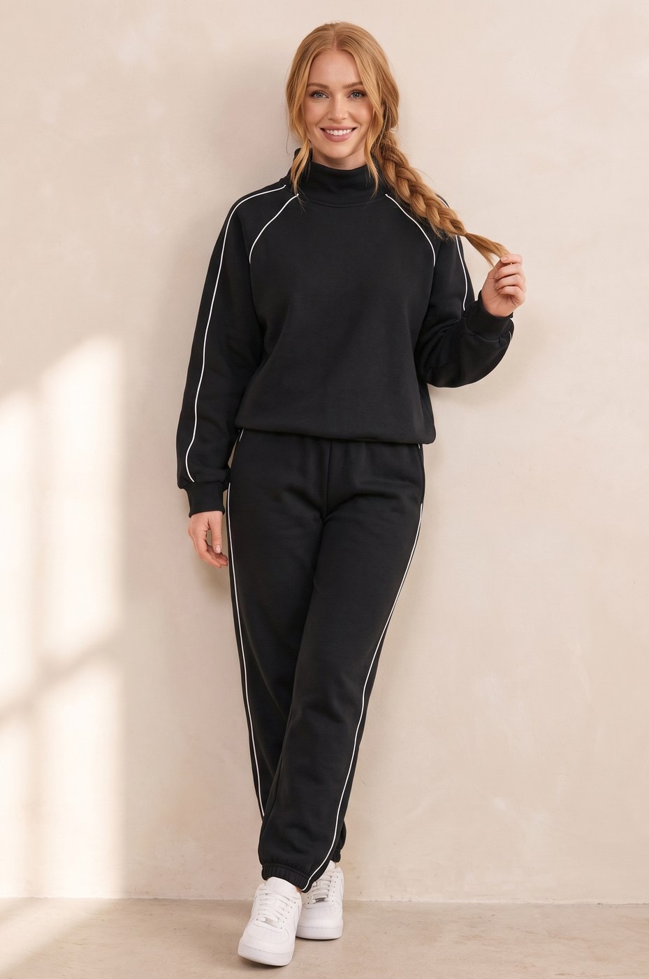 Piped Tracksuit — Black