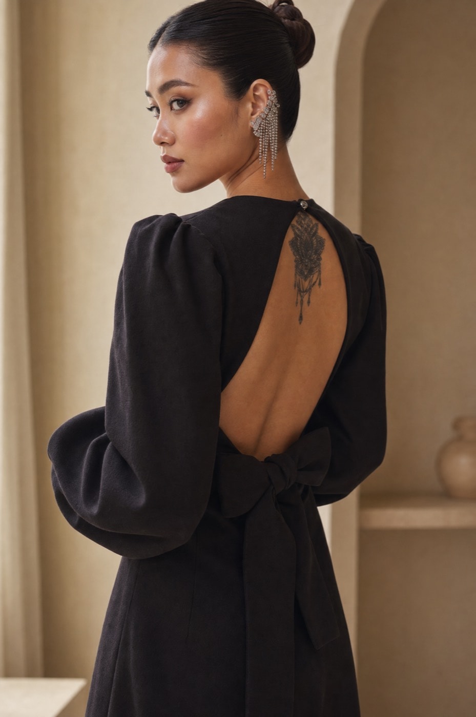 Evening Dress — Black, view 3