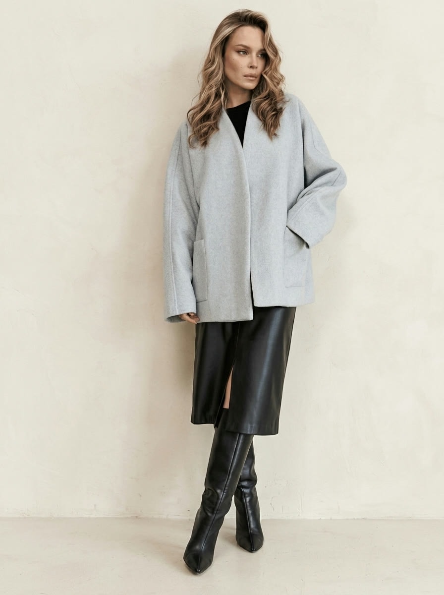 Short Kimono Coat — Sand, view 3