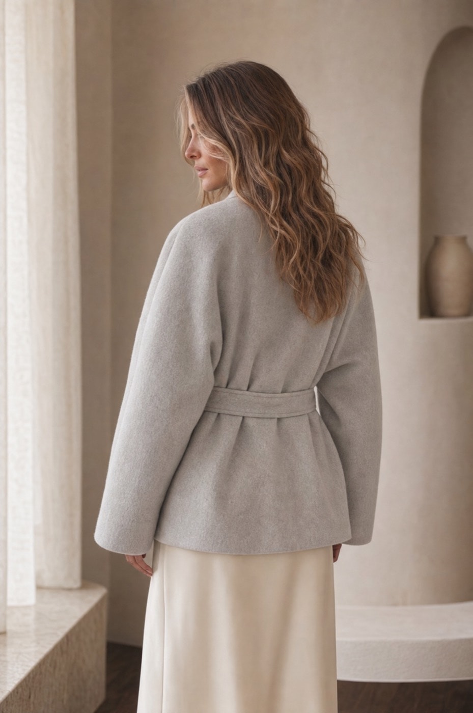 Short Kimono Coat — Sand, view 4