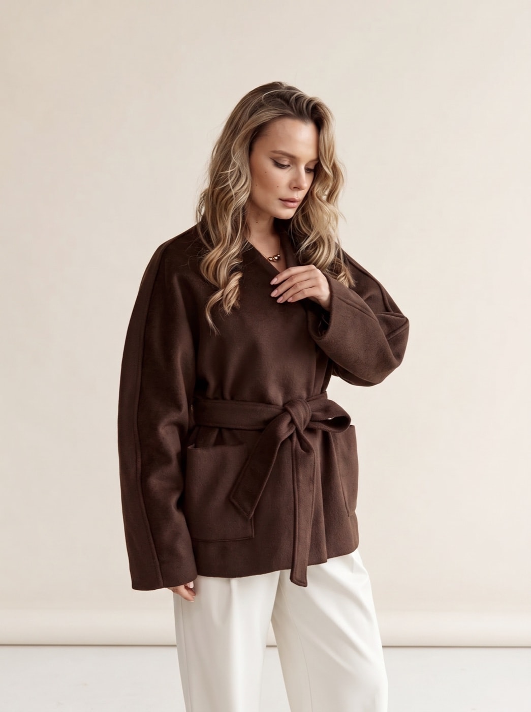 Spring Kimono Coat — Sand