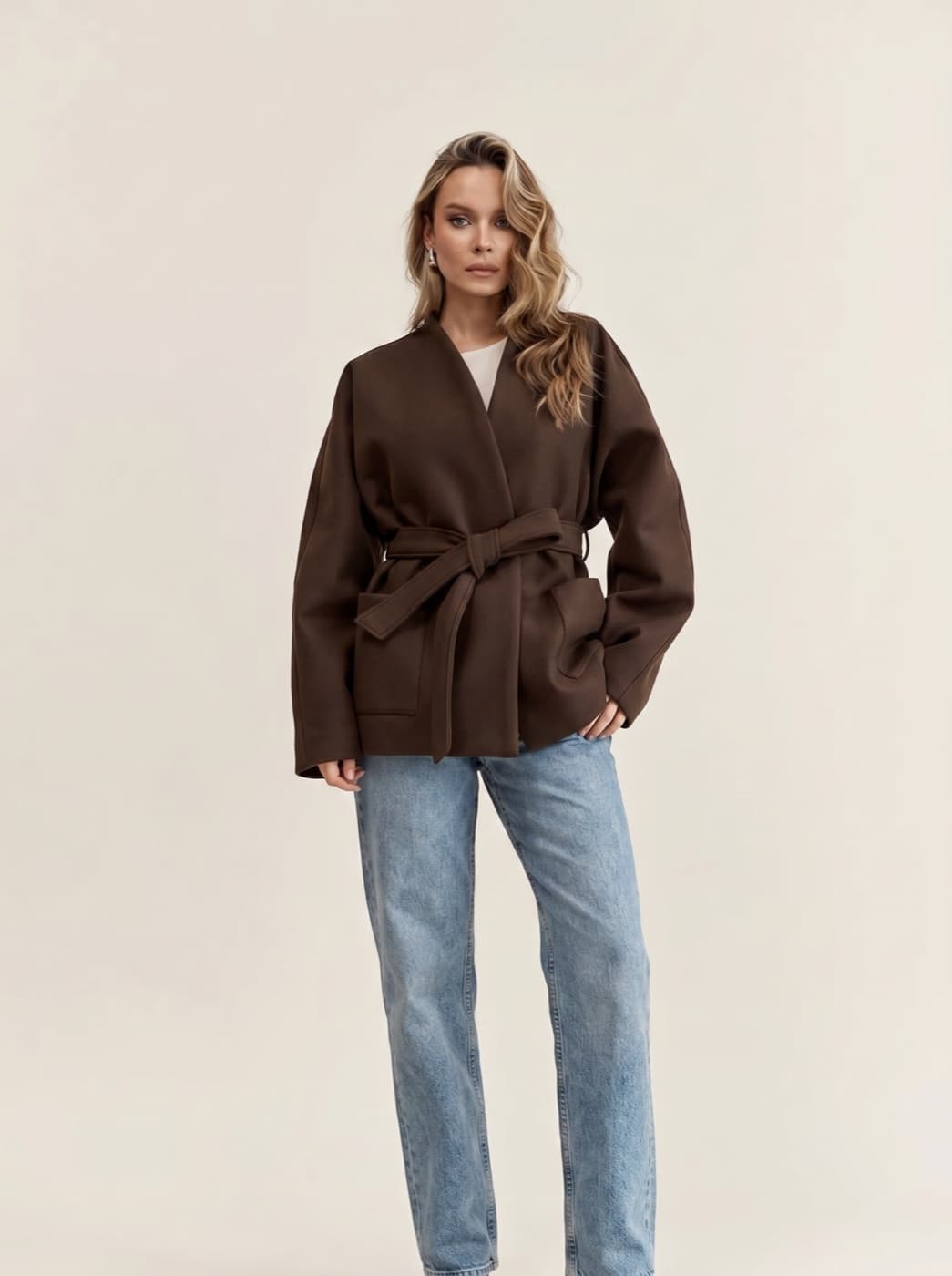 Draped Kimono Coat